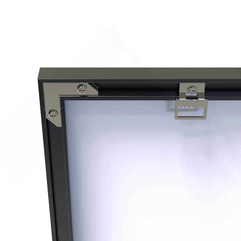 Très grand miroir de salle de bain moderne noir avec cadre en aluminium