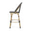 Ensemble de 2 tabourets de bar 29,5 po d'extérieur en rotin PE et aluminium, finition noire et bambou-385568786