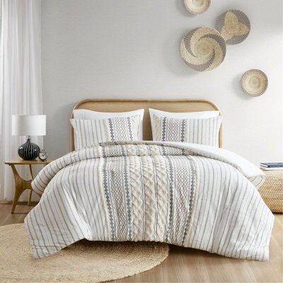 Ensemble d'édredon en coton avec chenille