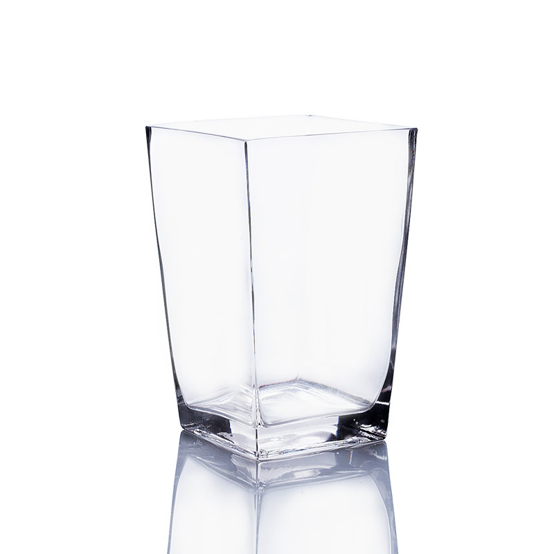 Handmade Glass Table Vase, 8" H x 5" W x 5" D