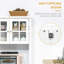 Élégant buffet avec huche, armoire de rangement pour garde-manger avec porte en verre encadrée et espace pour micro-ondes-1461356422