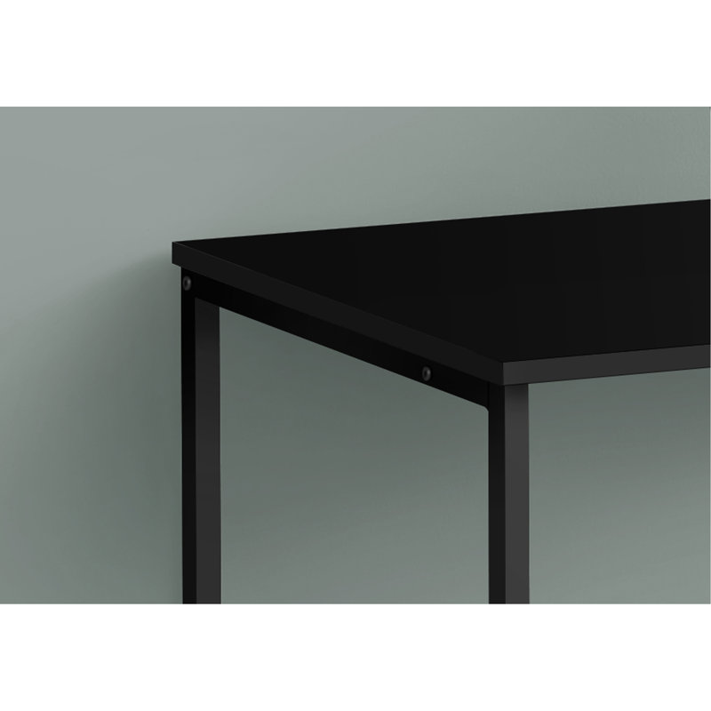 Bureau d'ordinateur, bureau personnel, ordinateur portable, installation à gauche, à droite, tiroirs de rangement, L 40 po, travail, stratifié noir, contemporain, moderne
