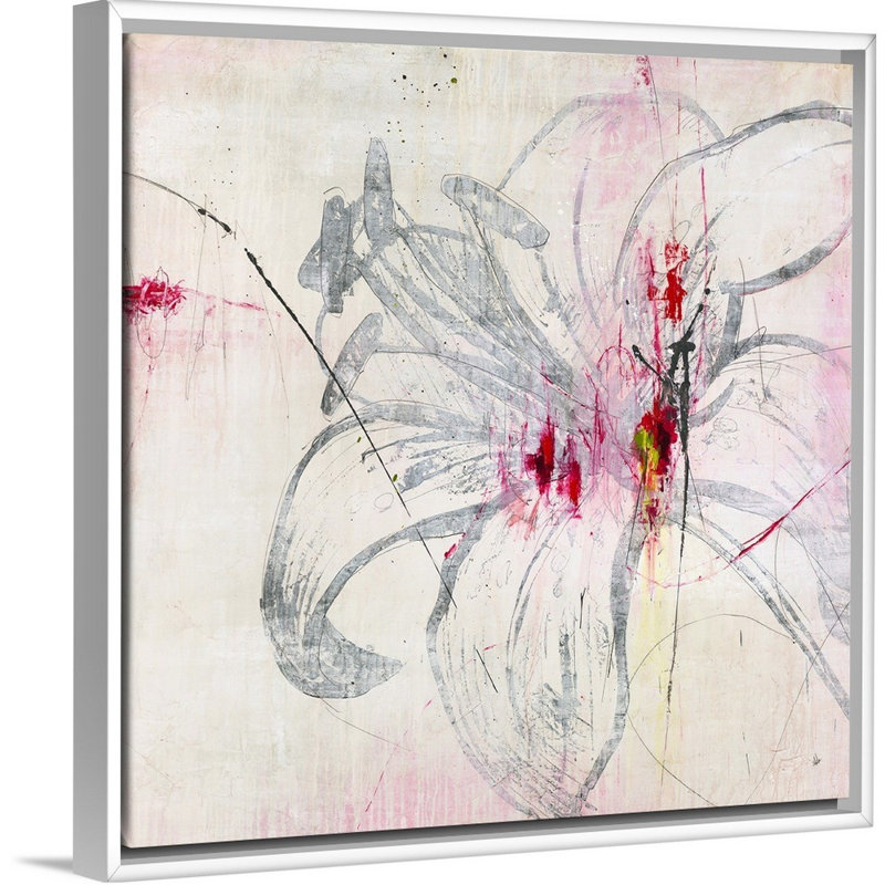 « genesis i », peinture sur toile, Cadre flottant blanc, H 17,7 po x l 17,7 po x p 1,75 po