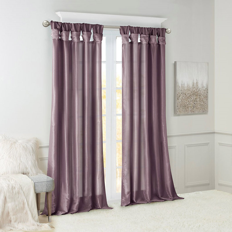 Panneau de rideau de fenêtre Twist Tab, Purple, L 50,13 po x L 108,16 po