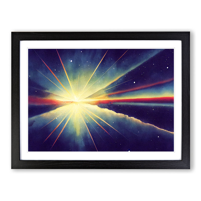 Shooting Star Vol.2 - Single Picture Frame Print, 46cm H x 64cm W x 2cm D, Black