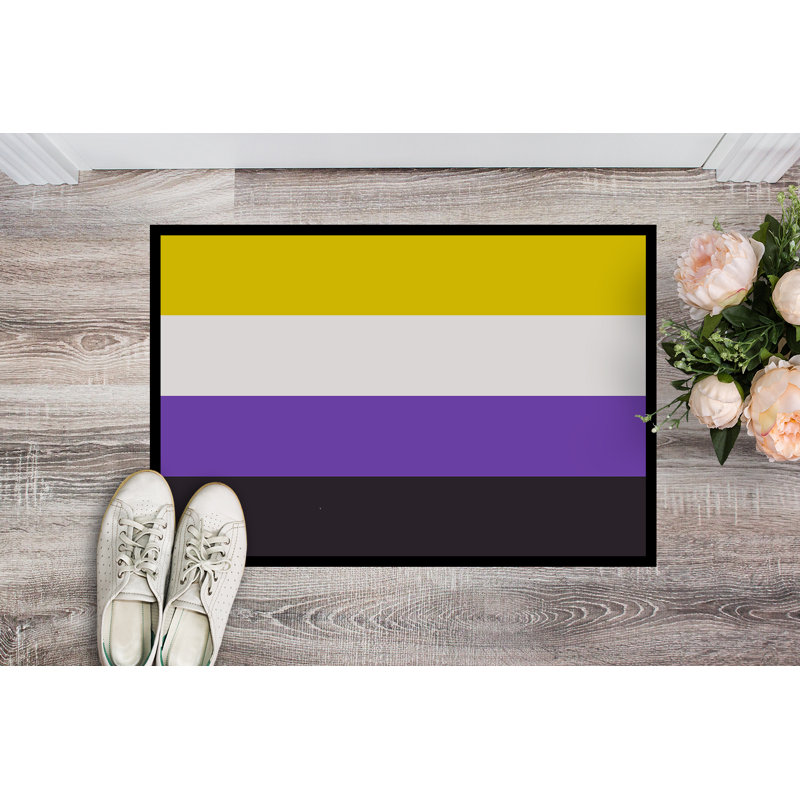 Tapis de porte USA Gay Pride, l 18 po x L 27 po, Fierté non-binaire