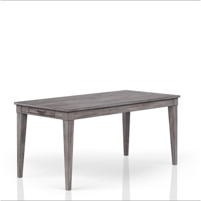 Rustic Gray Dining Table Two Storage Drawers and Leaf
