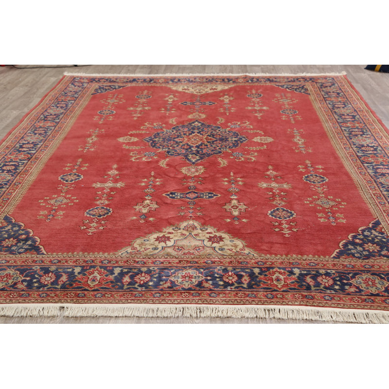 One-of-a-Kind 8'11" X 11'2" 1970s Wool Area Rug in Red