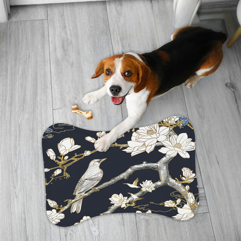 Tapis doré à motif d'oiseaux - 1 pièce