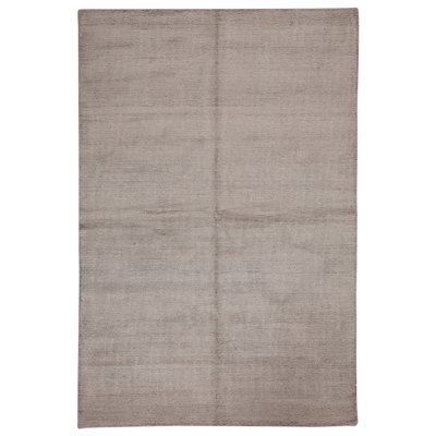 Tapis argent noué à la main de qualité unique en son genre