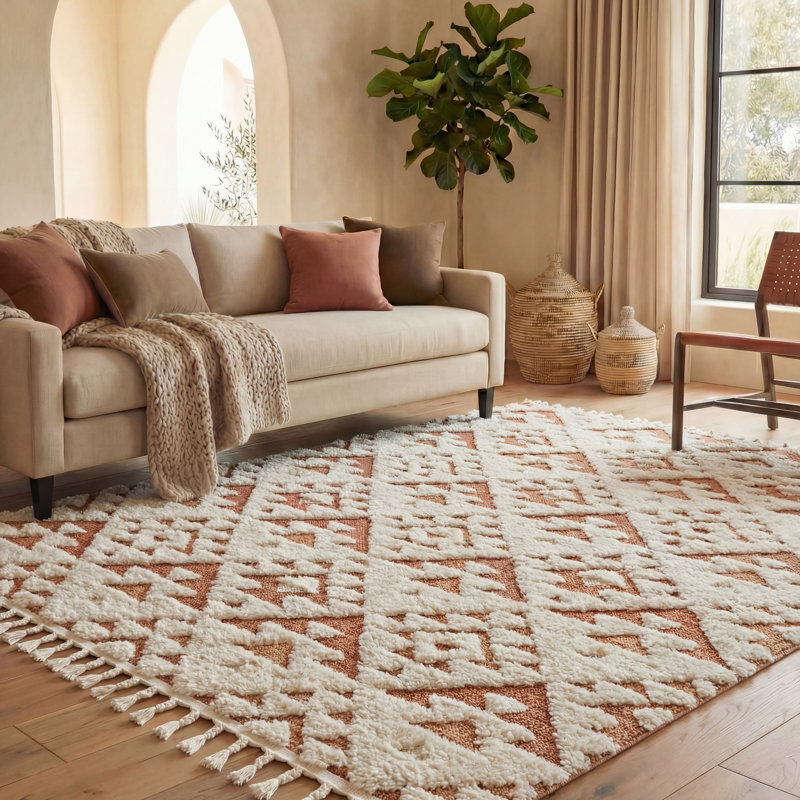 Kangley Performance Geometric Tassel Rug, Rectangle 8' x 10'