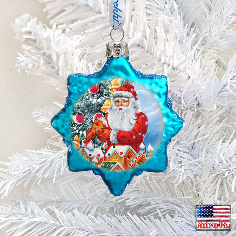 9'' Handmade Glass Holiday Shaped Ornament