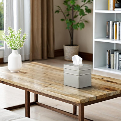 Border Embossed Metal Tissue Box Cover