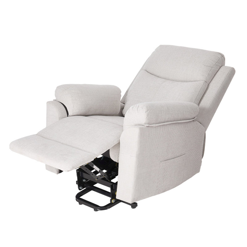 75cm Wide Chenille Wall Recliner Standard Recliner, White Beige