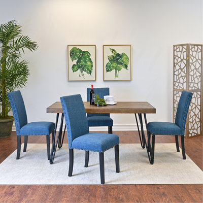 Ensemble de salle à manger 5 pièces, table à manger en épingle à cheveux avec 4 chaises, 3 options de couleurs