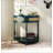 Unique Half Moon Design End Table with Sliding Rattan Door,Elegant Semi-circle Entryway Console Table with 2 Rattan Storage Cabinet and Bottom Shelf for Living room, Bedroom, Study, Hallway(Green)