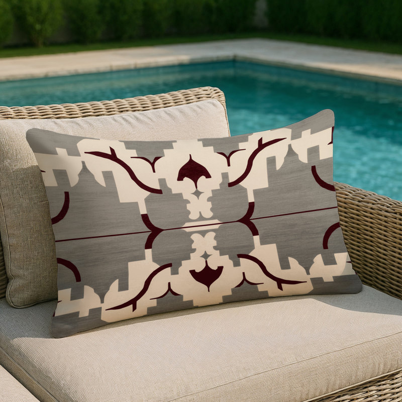 Spatial Rhythms Indoor And Outdoor Throw Pillow, Rectangle 18"H x 25"W