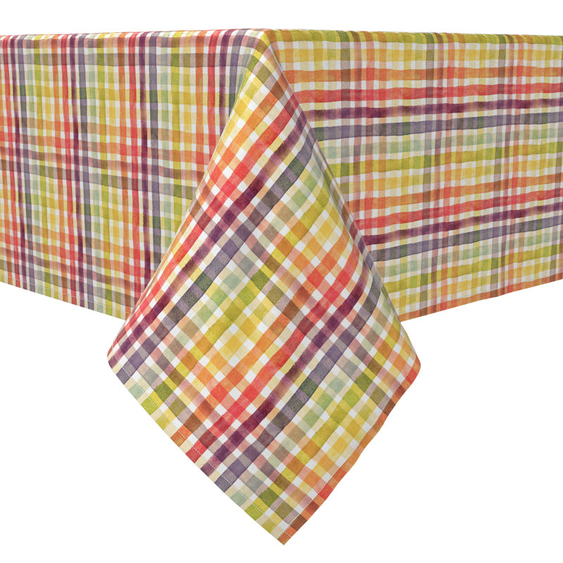 Arnolt Rectangular Checkered Cotton Twill Tablecloth