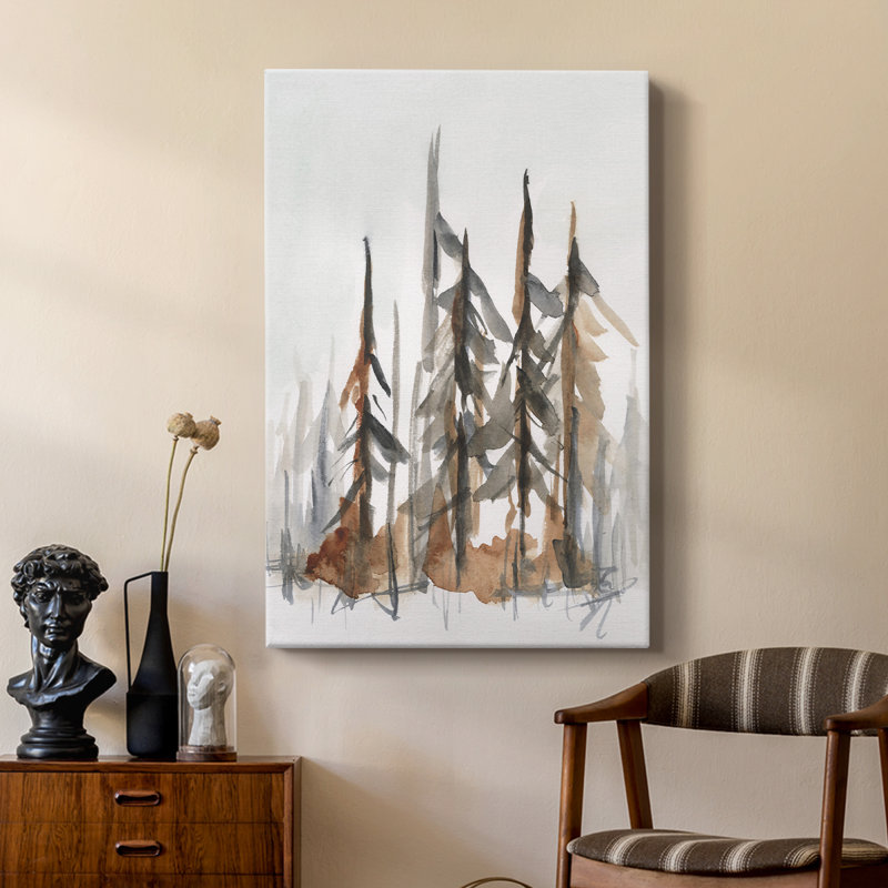 Rustic Evergreens I -Custom Wrapped Gallery Cavas, 12" H x 8" W