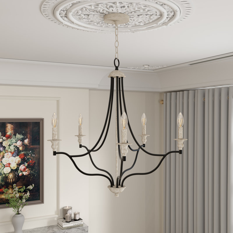 Yokine 5 - Light Dimmable Classic / Traditional Candle Chandelier UL Certified