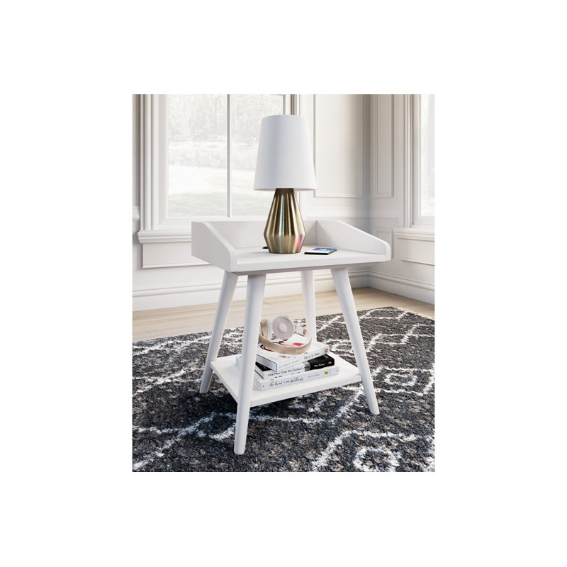 Table d'appoint Checketts, Blanc / Blanc