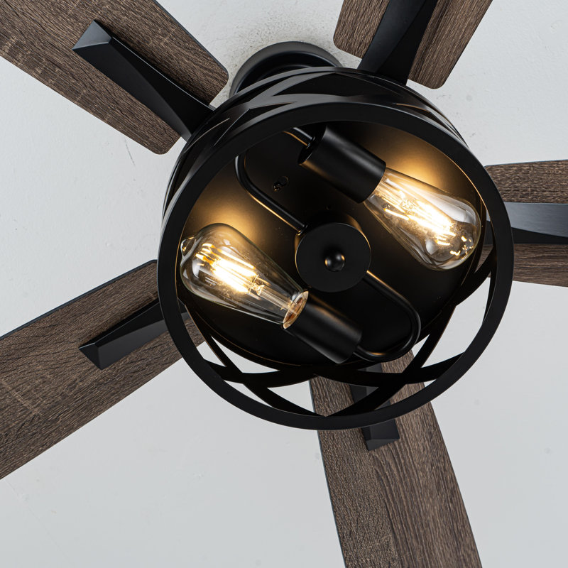 Farmhouse Ceiling Fan With Dual-Color Blades And Remote Control