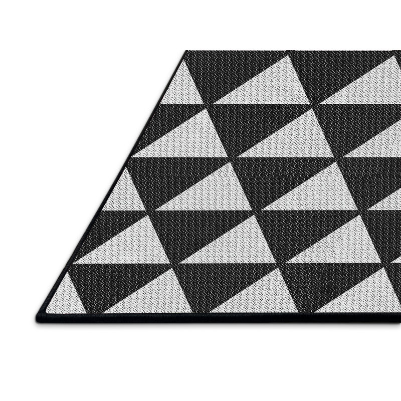 Tapis noir/gris tissé à la machine, Tapis de couloir 2 pi x 5 pi