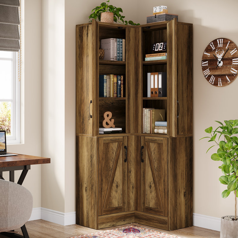 Armoire d'appoint de coin autoportante 66,93 po Lucinda