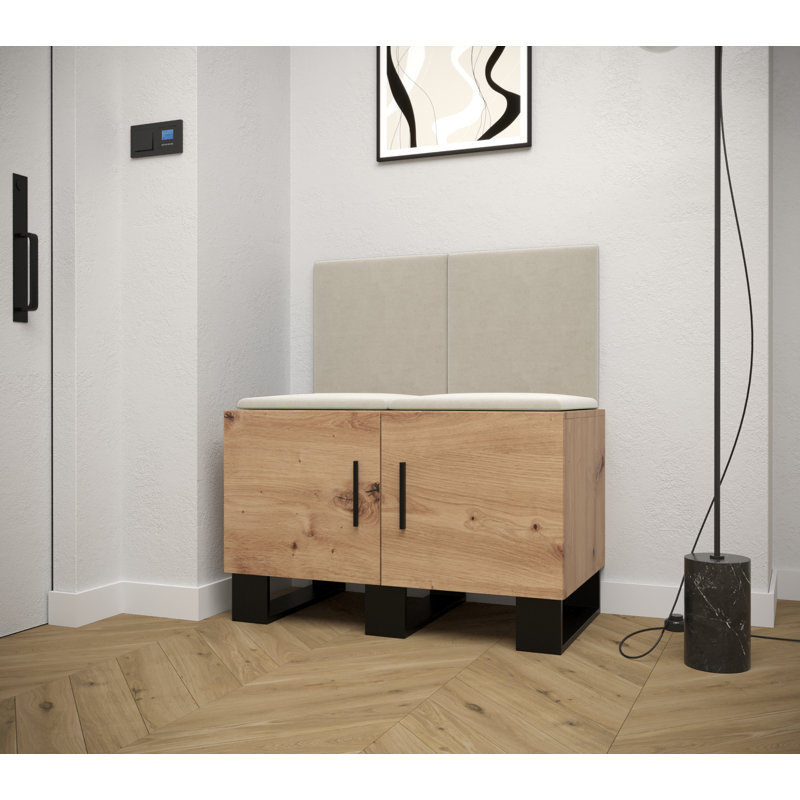 12 Pair Shoe Storage Cabinet, Brown/Beige