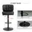 Ensemble de 2 tabourets de bar avec siège réglable, coussin rembourré épais et repose-pieds en métal, noir