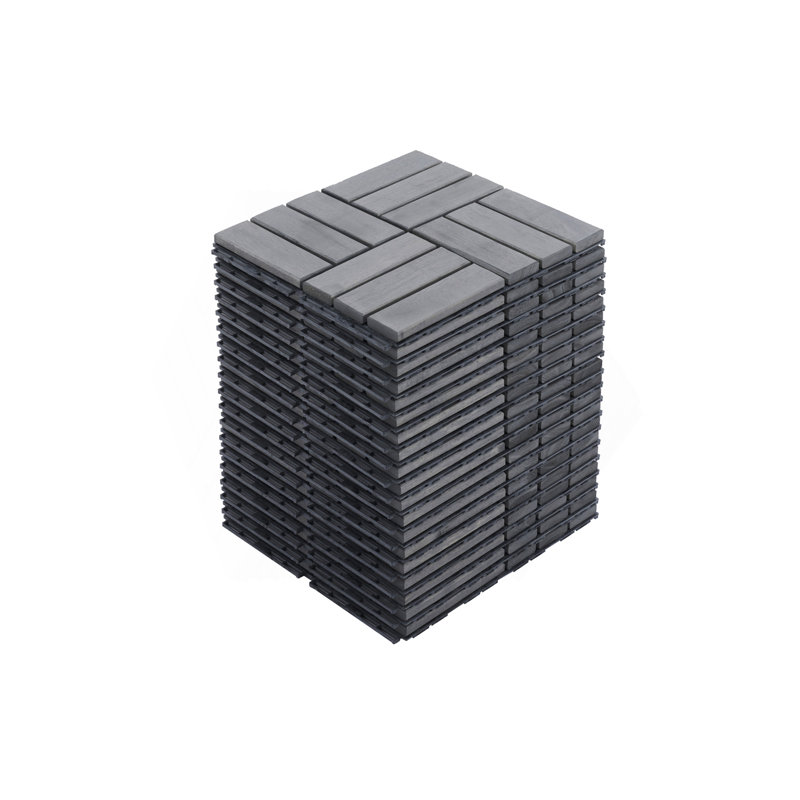 20 PCS Interlocking Deck Tiles Checker Pattern, Gray