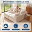 Canapé d'angle modulaire Chenille Cloud avec méridienne et pouf, canapé compressible 3 pièces, sans assemblage, beige-1641562461