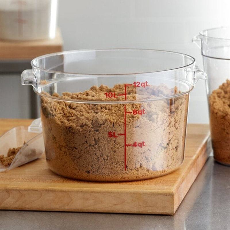 Cambro 12 pte Contenant alimentaire transparent en polycarbonate rond - homologué NSF, lavable au lave-vaisselle, empilable
