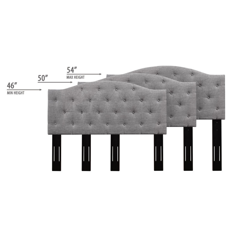 Upholstered Headboard, Gray, Queen