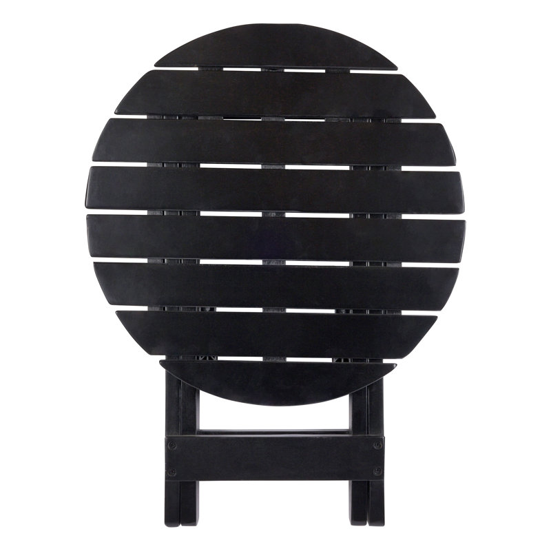 Hampshire Assembled Acacia Wood Folding Side Table, Black