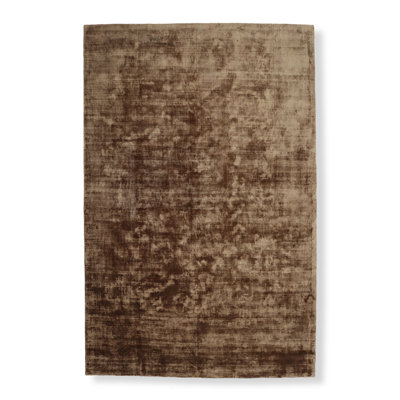 Hand-Loomed Lux Silk Brown Area Rug