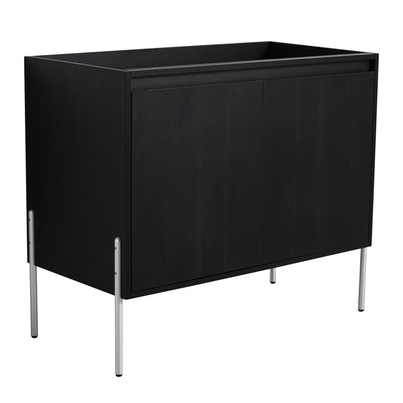 Armoire de salle de bain 36 po, meuble-lavabo moderne en chêne foncé, armoire