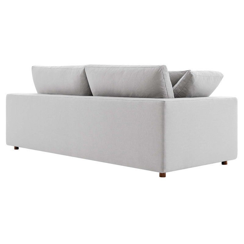 Modway Commix Down Filled Overstuffed Sofa, Light Gray