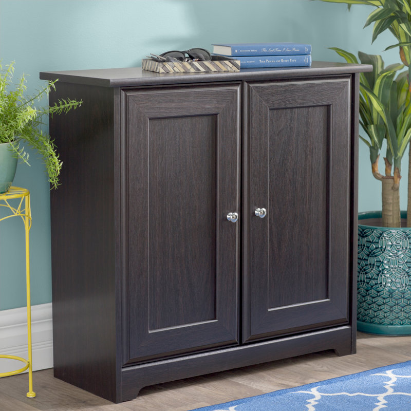 Huckins 2 - Shelf Storage Cabinet, Espresso Oak