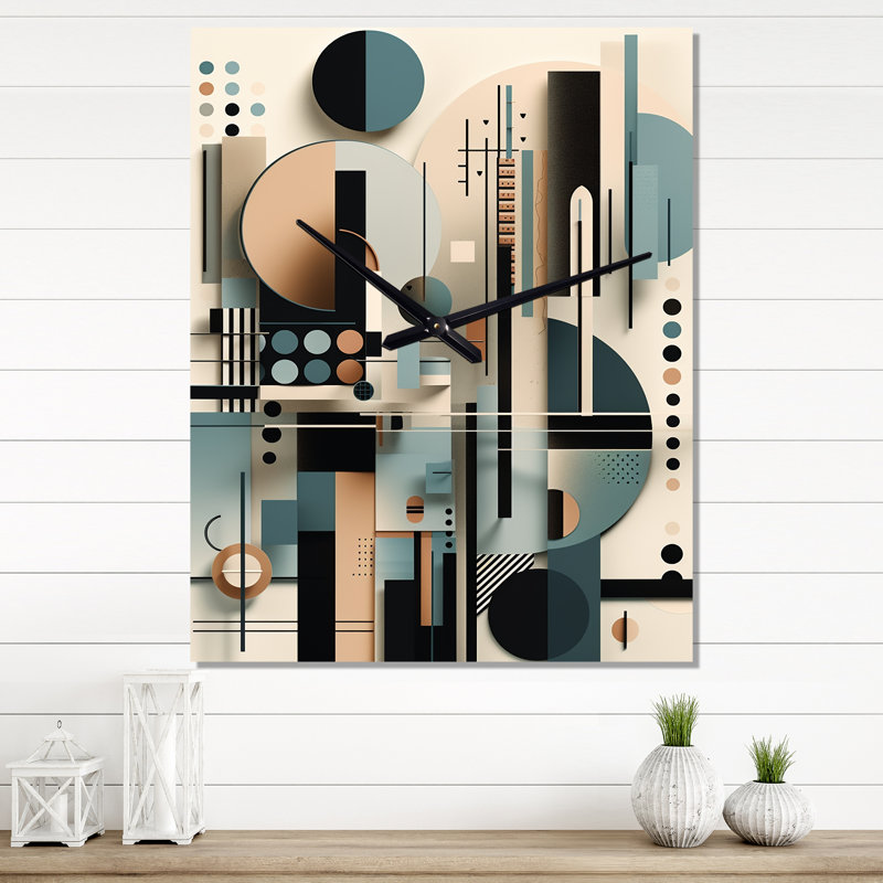 Jakkson - Horloge murale géométrique moderne, H 32 po x l 24 po