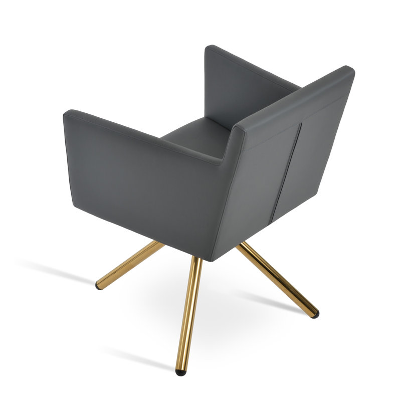 Fauteuil Harpoint, Gris, Or