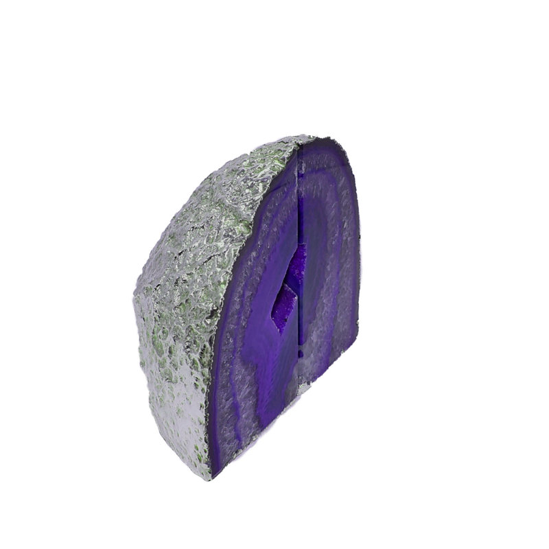 Serre-livres antidérapant Agate, Mauve / argenté, H 4,5 po x l 5,5 po x P 2 po