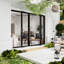 108 po X P 80 po H Porte de patio pliante en aluminium noir à double verre trempé H 3 + 0-110089599-110089598