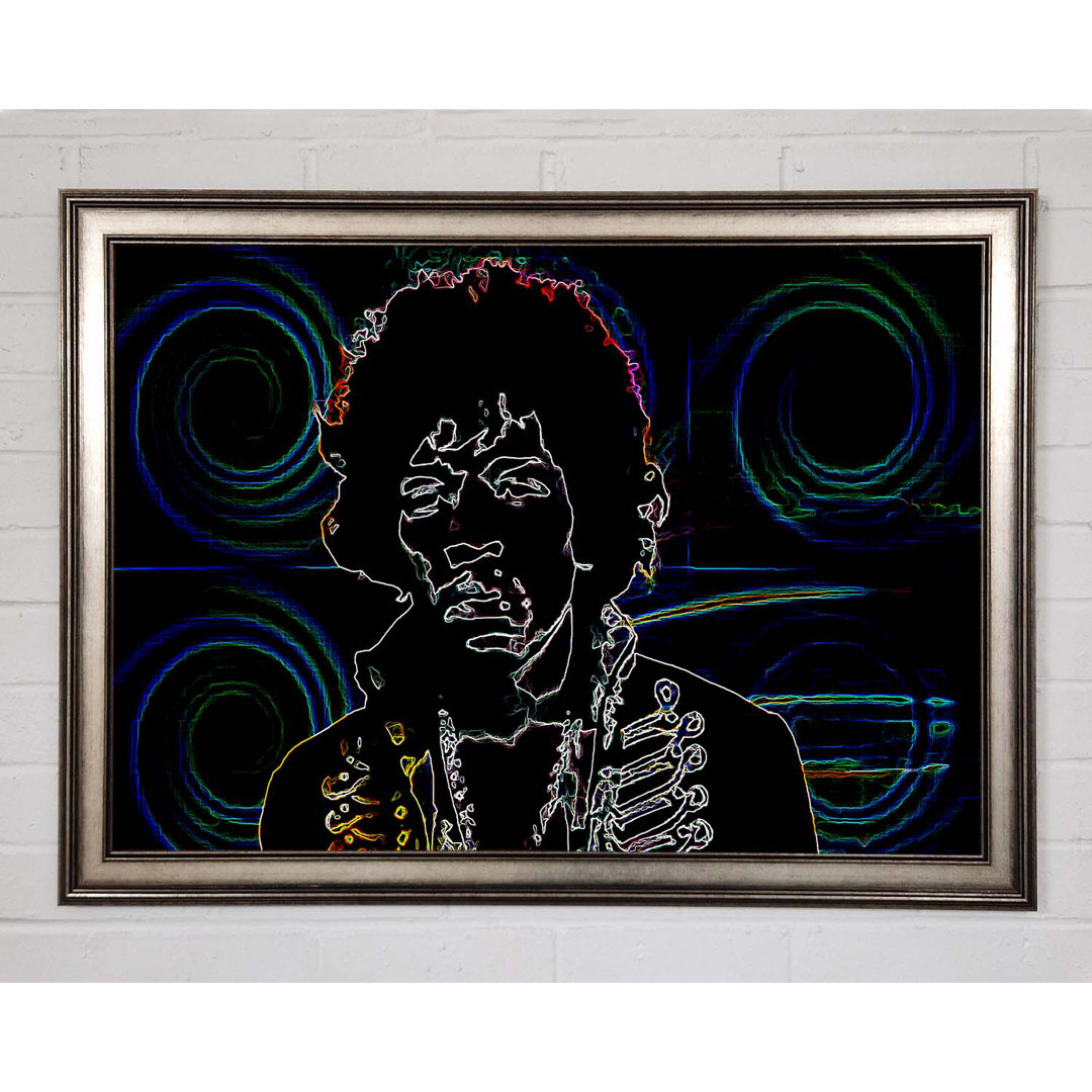 Jimi Hendrix Psychedelic - Einzelne Bilderrahmen Kunstdrucke