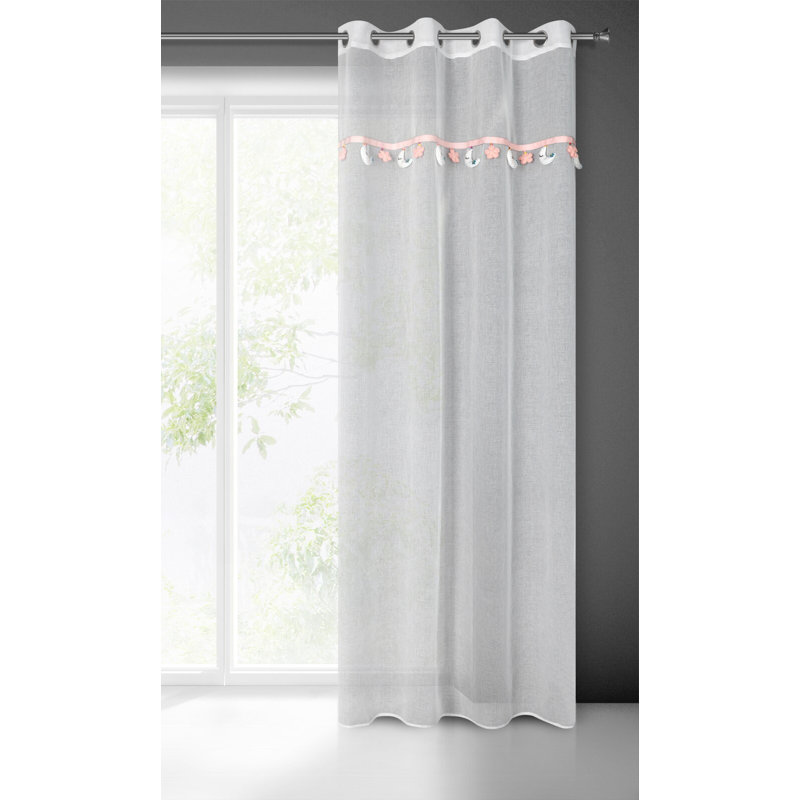 Aynor Sheer Curtain Single Panel, White