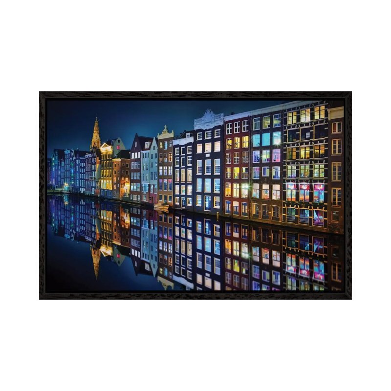 Amsterdam Mirror by Juan Pablo De Miguel - Print on Canvas, 66.04cm H x 101.6cm W x 3.81cm D, Black Framed