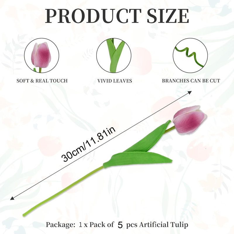 5 PCS tulipe rouge foncé fleurs artificielles, fleurs artificielles, printemps fête des mères, cadeaux de Saint-Valentin de Pâques, cuisine à domicile, décorations de table de mariage