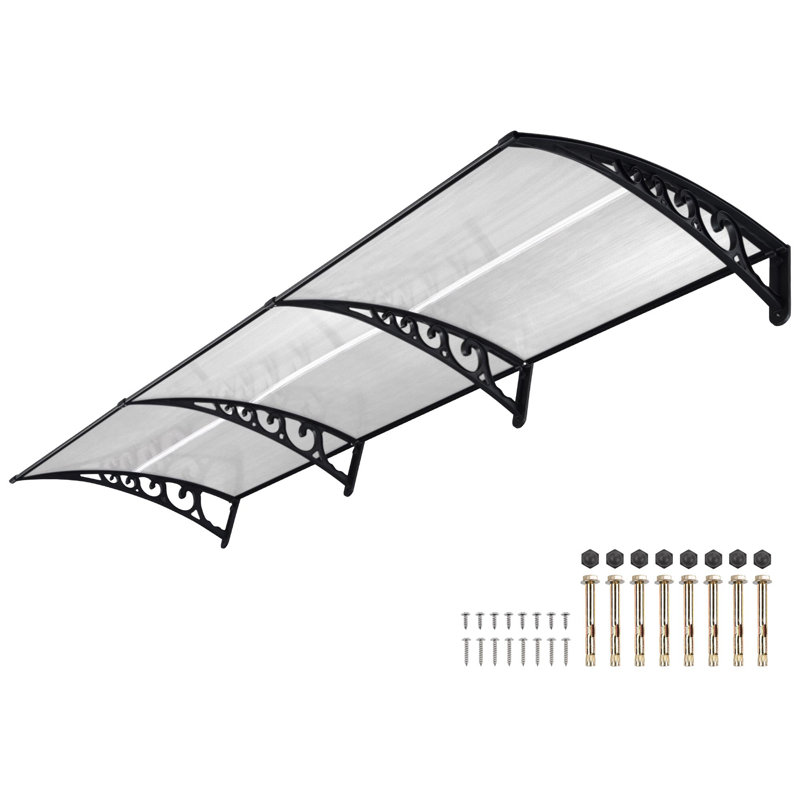 Yescom 38'' W x 9.8'' D Plastic Cover Retractable Patio Awning, White