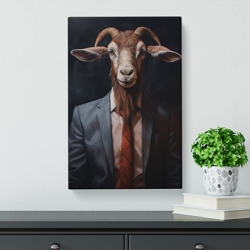 Goat In A Suit No.4 - Print, 60cm H x 40cm W x 3cm D