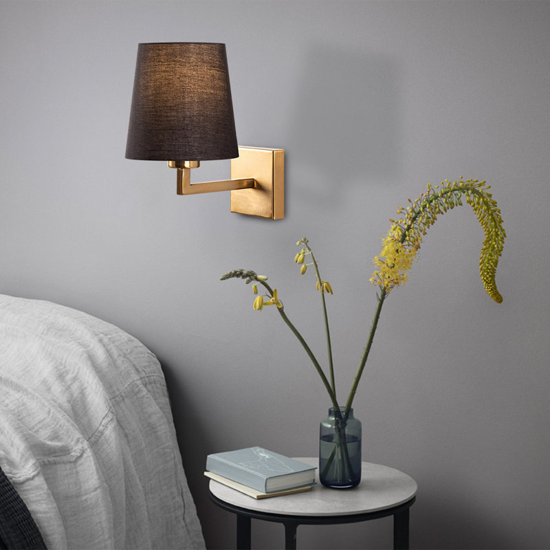 Gilmore Armed Sconce, Black, Gold